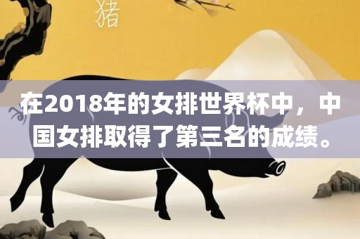 在2018年的女排世界杯中,中国女排取得了第三名的成绩。