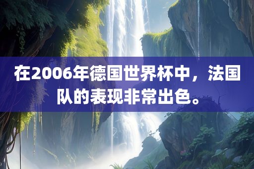 在2006年德国世界杯中,法国队的表现非常出色。