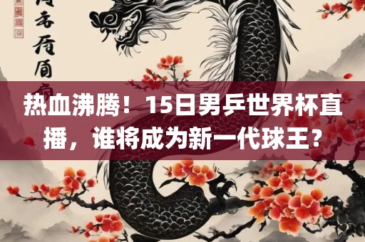 热血沸腾！15日男乒世界杯直播，谁将成为新一代球王？