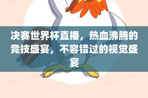 决赛世界杯直播,热血沸腾的竞技盛宴,不容错过的视觉盛宴
