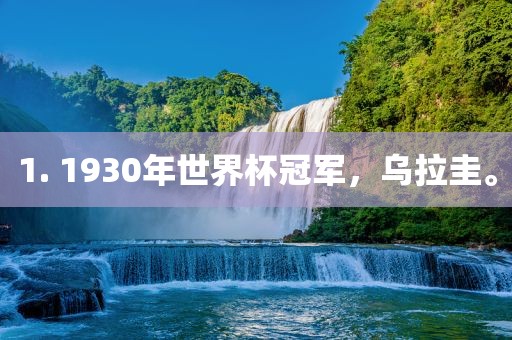 1. 1930年世界杯冠军,乌拉圭。