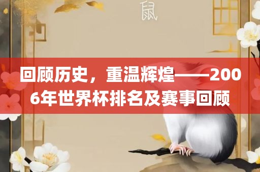 回顾历史，重温辉煌——2006年世界杯排名及赛事回顾